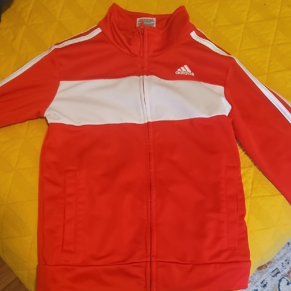 Adidas Red and White Track Jacket